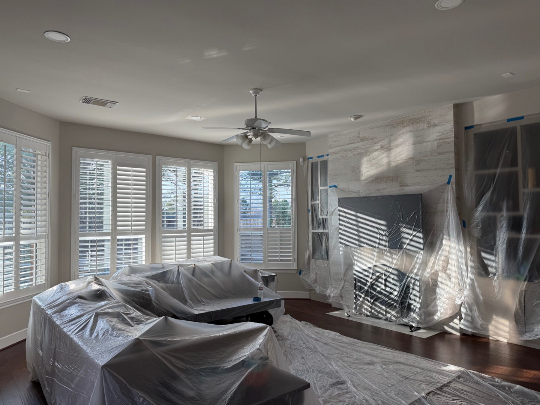 Room protected before painting